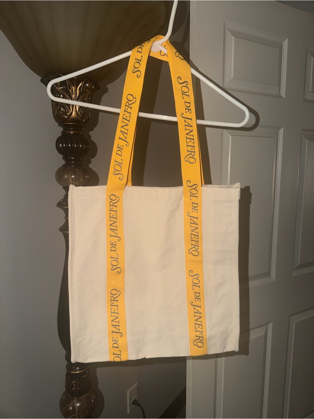 Sol de Janeiro Yellow-Trim Canvas Tote bag/beach bag. Limited Edition!